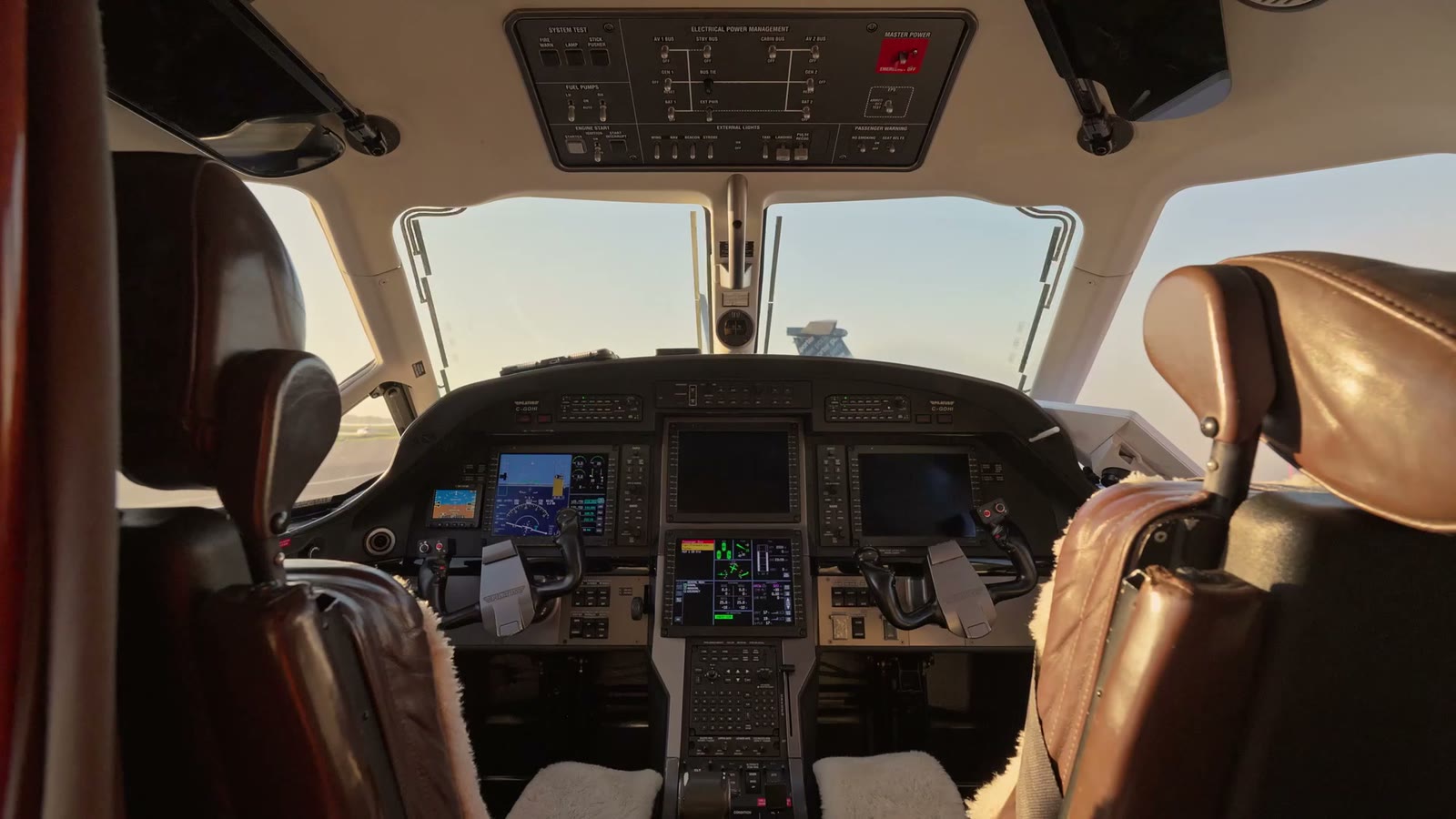 The flight deck of a NectAir aircraft
