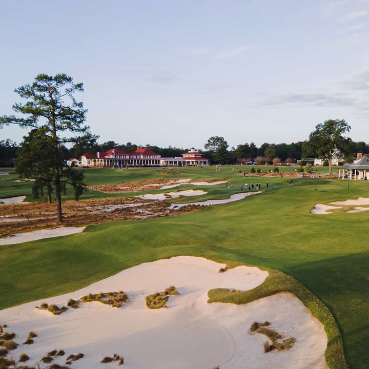 A Pinehurst fairway running between longleaf pines
