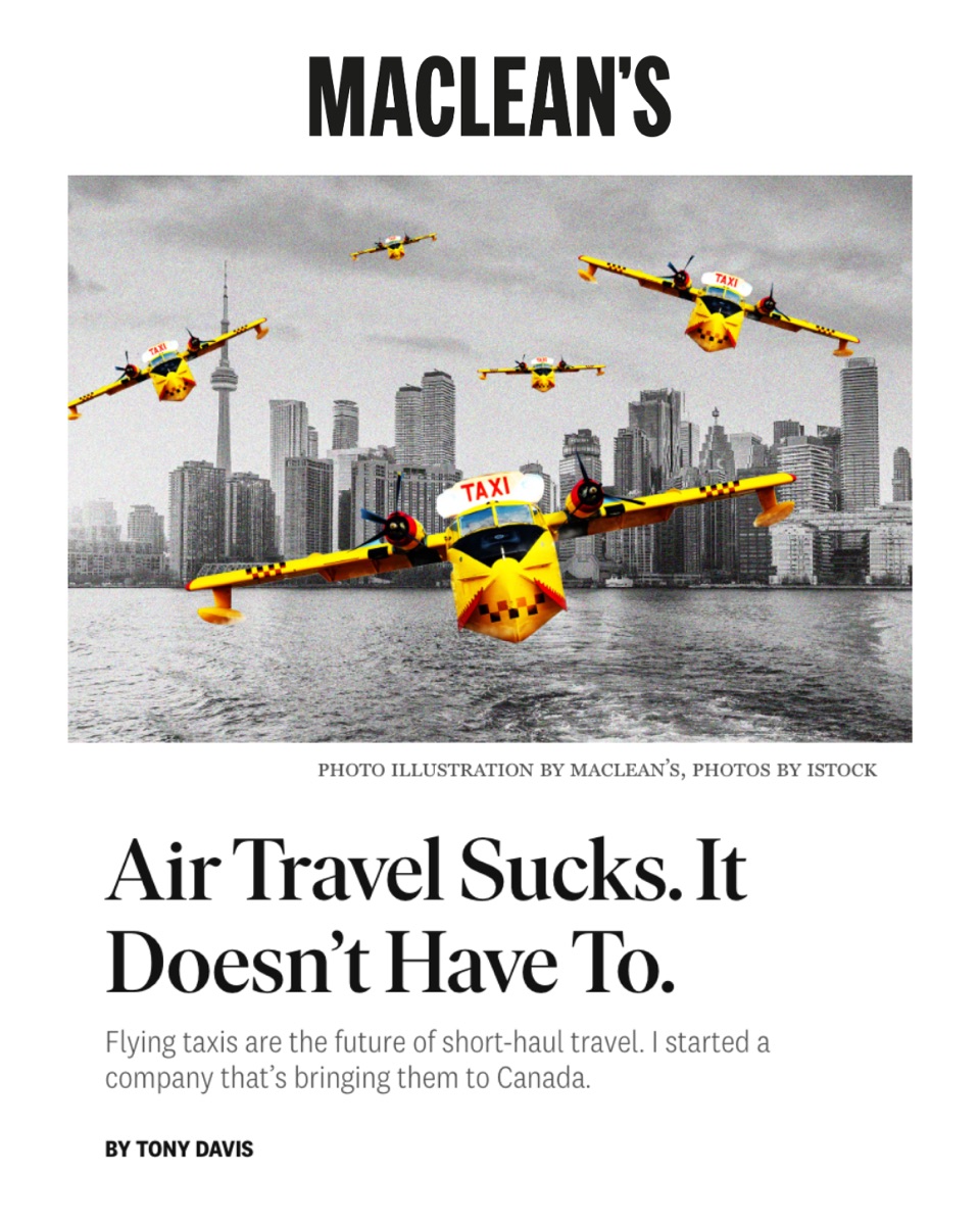 The Maclean's feature on NectAir: "Air Travel Sucks. It Doesn't Have To." by NectAir co-founder Tony Davis